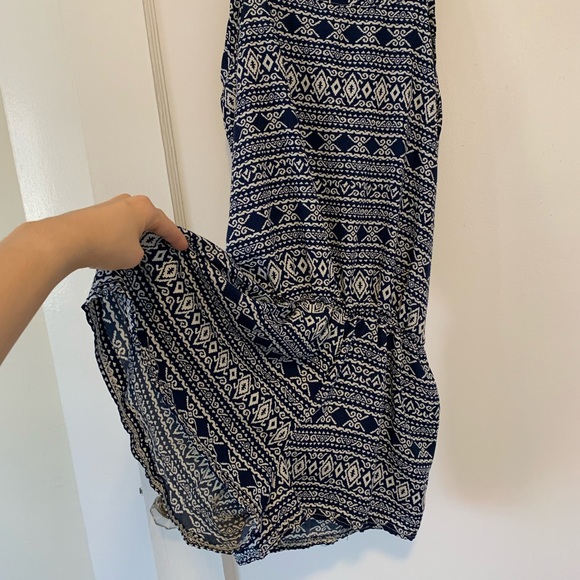 Patterned navy and white romper - with pockets! - Picture 3 of 4